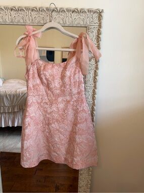Pink Floral Tie-Shoulder Mini Dress
